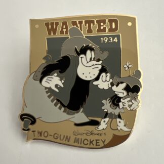 DISNEY WANTED 1934 TWO GUN MICKEY PETE JAPAN M & P LE PIN A4