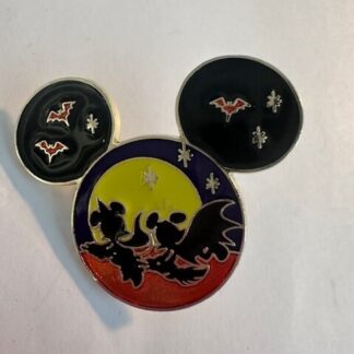 DISNEY'S MICKEY MOUSE HALLOWEEN SILHOUETTE BATS SCENIC PIN (B1)