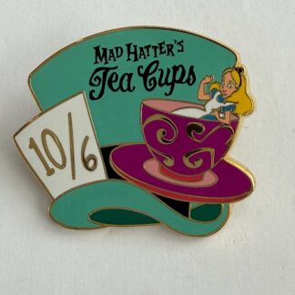 DLP Mad Hatter's Tea Cups attraction Alice in Wonderland 2012 Disney Pin E8