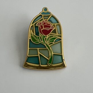 Disney Beauty and the Beast Rose Jar stained glass Loungefly Pin F4