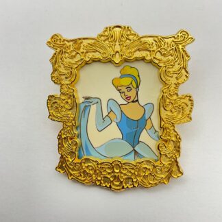 Disney Cinderella Princess Portraits 3D Ball Gown Golden Frame Pin 2004 A7