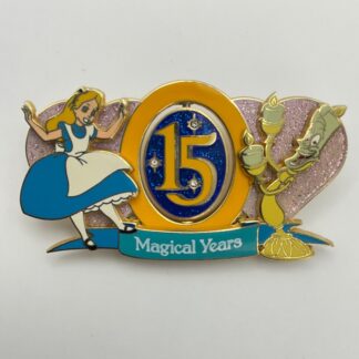 Disney DLP J-4 15th Anniversary Alice in Wonderland & Lumiere Pin LE 700/900 F9