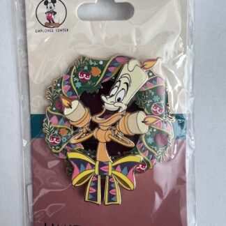 Disney Employee Center Christmas Floral Wreath LE 250 Pin Lumiere (B)