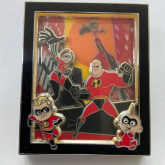 Disney Heroes Vs Villains Pin Shadow Box The Incredibles Pin LE 1000 F3