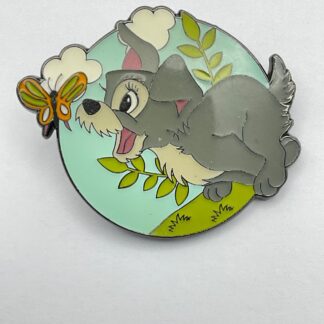 Disney Loungefly Lady And The Tramp Scamp Puppy with Butterfly Circle Pin C8