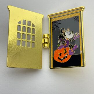 Disney Loungefly Pin Halloween Trick-or-Treat Hinged Door Minnie Mouse G3