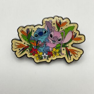 Disney Loungefly Stitch and Angel Floral Birds Of Paradise Portrait Pin F9