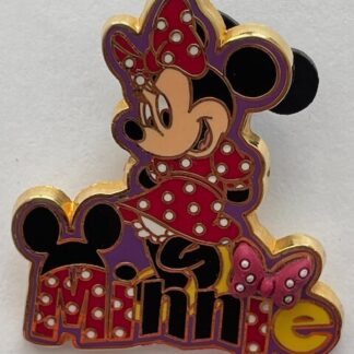 Disney Minnie Mouse 3D Red Bow Polka Dot Dress Pin (A1)