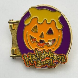 Disney Tokyo Disneyland 2001 Halloween Pooh Piglet Hinged Pumpkin Pin G6