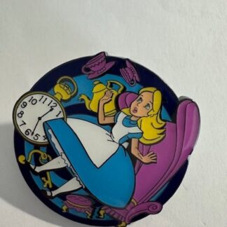 Loungefly - Alice Falling - Pink Chair, Clock Alice in Wonderland Disney Pin F0