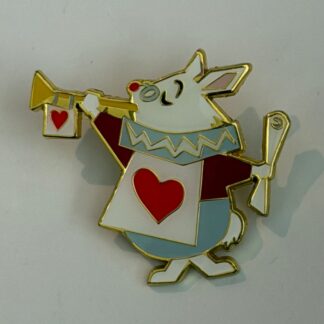 Loungefly Alice in Wonderland white rabbit hearts Trumpet Disney Pin F2