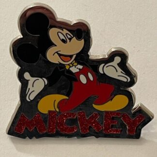 Mickey Red Sparkle Name Disney Pin (C7)
