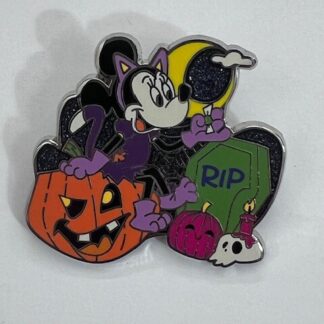 Minnie As A Cat Halloween Pumpkin Tombstone Disney Pin (E6)