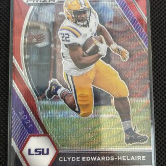 P33 2021 Prizm Draft Picks Football Clyde Edwards-Helaire Red Wave Prizm #74