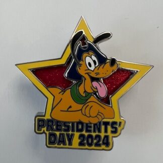 Pluto Presidents Day 2024 Star Red Glitter Disney Pin (C2)