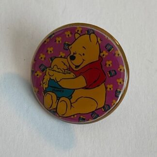 Pooh Eating Honey Pot Round Winnie The Pooh Hong Kong Disney Pin B3
