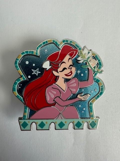 Princess Ariel Little Mermaid Holding Flower Pin OE 2024 Disney Pin B9