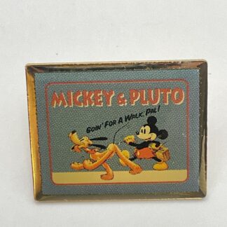 RunA Japan Mickey Mouse Pluto Going for A Walk Rectangle Disney Pin D5