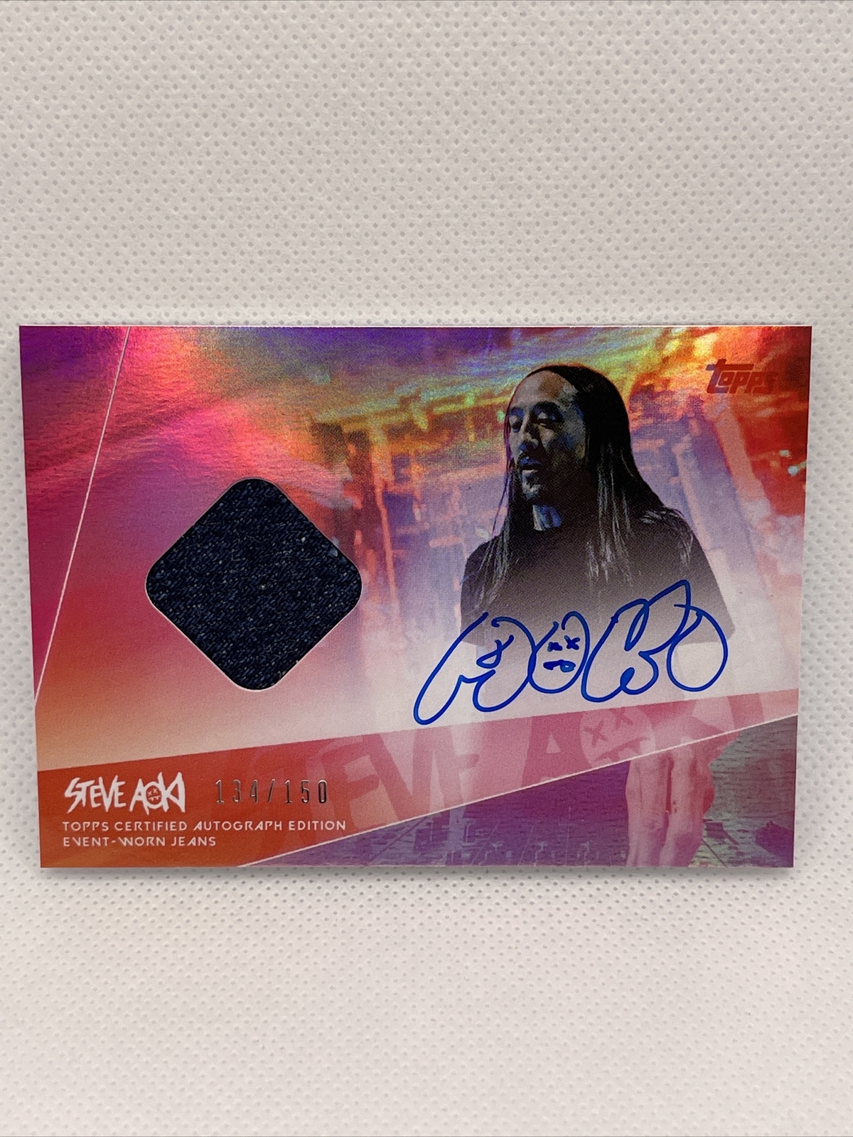 Steve Aoki Topps Autograph Auto Relic Jeans Pink 134/150 Wave 1
