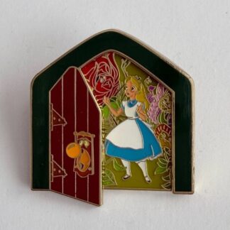 Uncas International Alice In Wonderland 3D Door Into Knob Flower Disney Pin E6