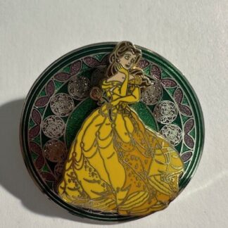 WDW Belle Stained Glass Princess Series Beauty And The Beast Disney Pin C9