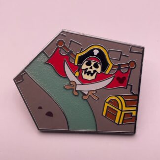 WDW Pirates Attraction Map Puzzle Pin Pirate Skull LE 525 E5