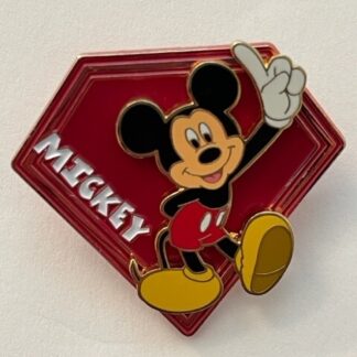 Walt Disney World Mickey Mouse On a Red Diamond Collectible Trading Pin (C6)