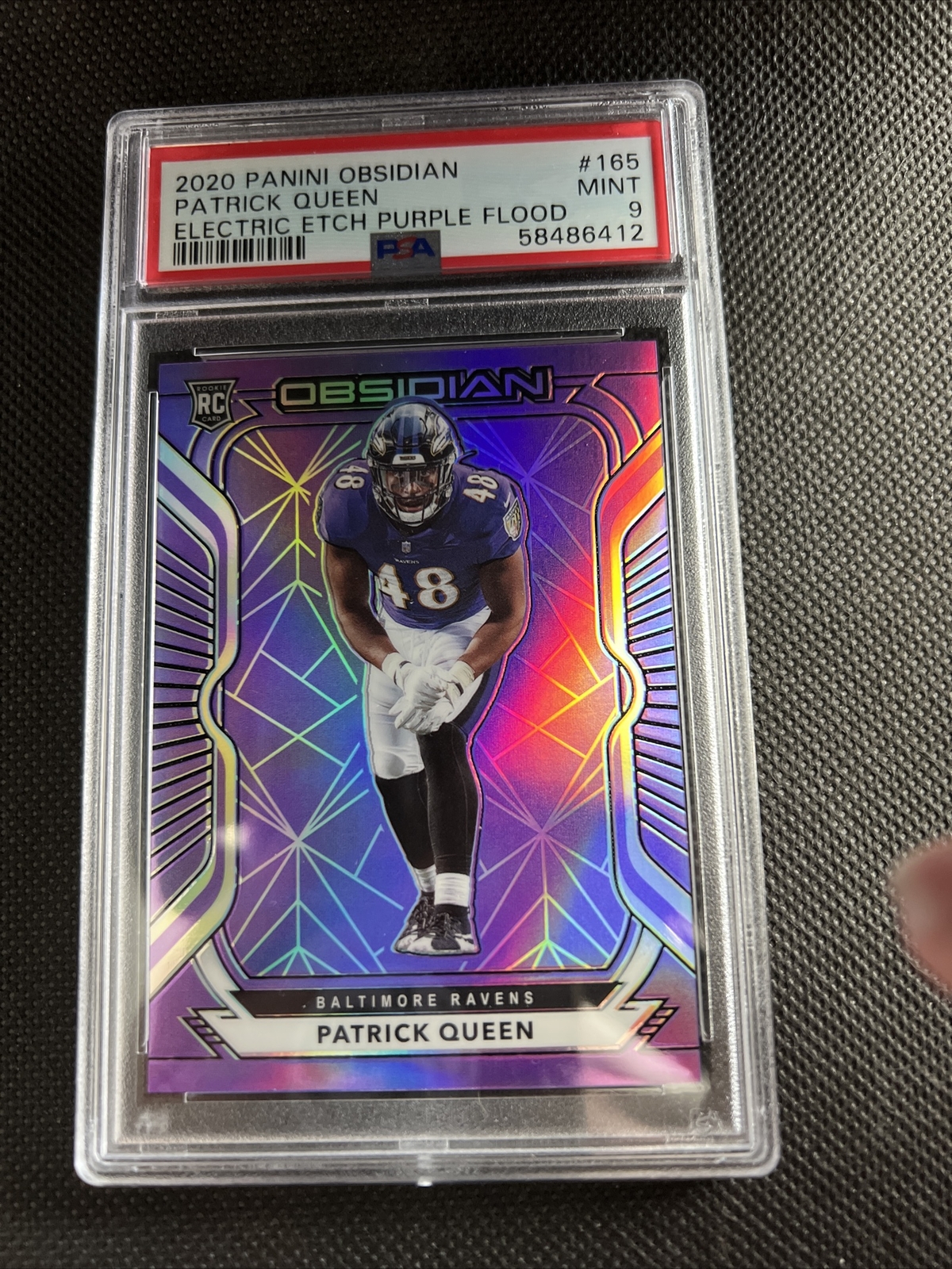 2020 Obsidian Electric Etch Purple Flood /16 Patrick Queen Rookie RC PSA 9 MINT