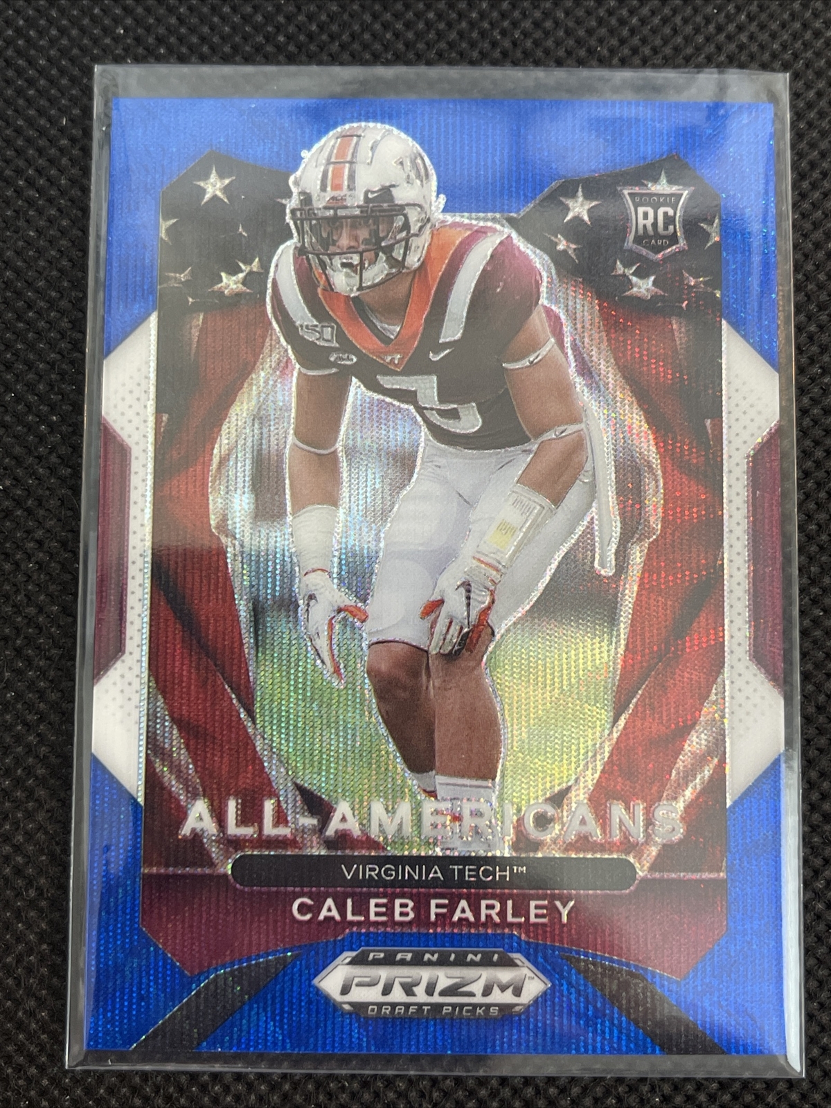 2021 Panini Prizm Draft Picks Blue Prizm Caleb Farley Americans /249 RC Virginia