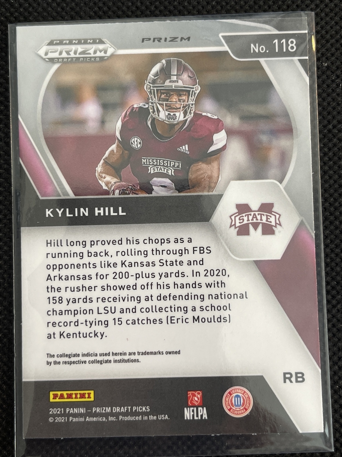 2021 Panini Prizm Draft Picks KYLIN HILL Red SP Mississippi - Image 3