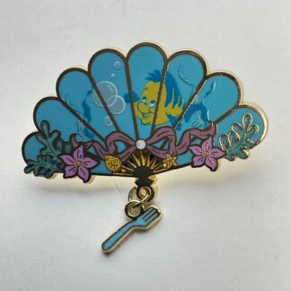 BoxLunch Princess Folding Fan Disney Pin Dangle Ariel Little Mermaid Flounder G9