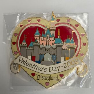 DISNEYLAND CASTLE PIN VALENTINE'S DAY HEART Sleeping Beauty 2002 LE 2500 F5