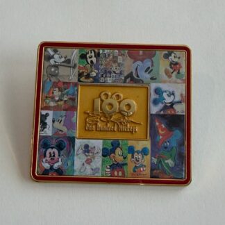 DLR - Mickey Collage - One Hundred Mickeys Pin Collectors Bag 2002 Disney Pin H5