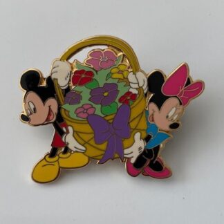 Disney Auction P.I.N.S Welcome Spring Mickey Minnie Basket LE500 Disney Pin (B5)