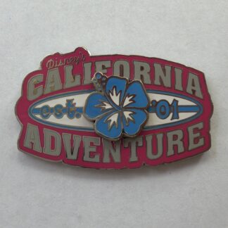 Disney California Adventure DCA Blue Hibiscus Flower Est. '01 Logo Pin G5
