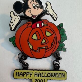 Disney Happy Halloween 2001 Mickey Jumping Pumpkin Dangle 7488 LE (D9)