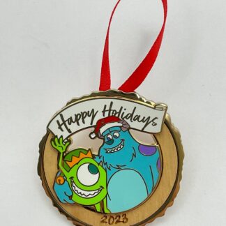 Disney Happy Holidays 2023 Mike Sully Monsters Inc Christmas Ornament Pin A7