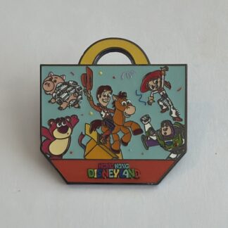 Disney Hong Kong Disneyland Toy Story Woody Buzz Shopping Bag Mystery Pin H4