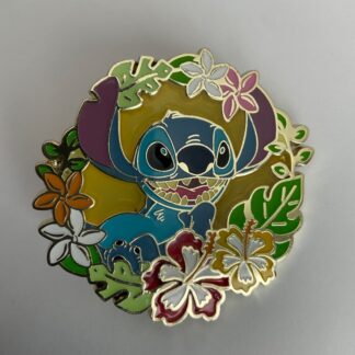 Disney Lilo & Stitch Floral Circle Stitch Portrait Loungefly Box Lunch Pin E5