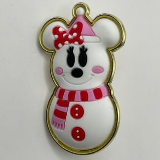 Disney Minnie Snowman Rubber Enamel Pin E0
