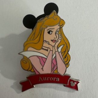 Disney Pin  Aurora Sleeping Beauty Red Ribbon Hidden Mickey (E9)