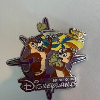 Disney Pin HKDL Chip and Dale Tea Cups Popcorn Booster (A0)
