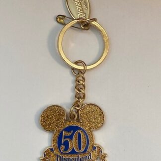 Disneyland 50th Anniversary Mickey Ears Keychain Glitter  Pin (A4)