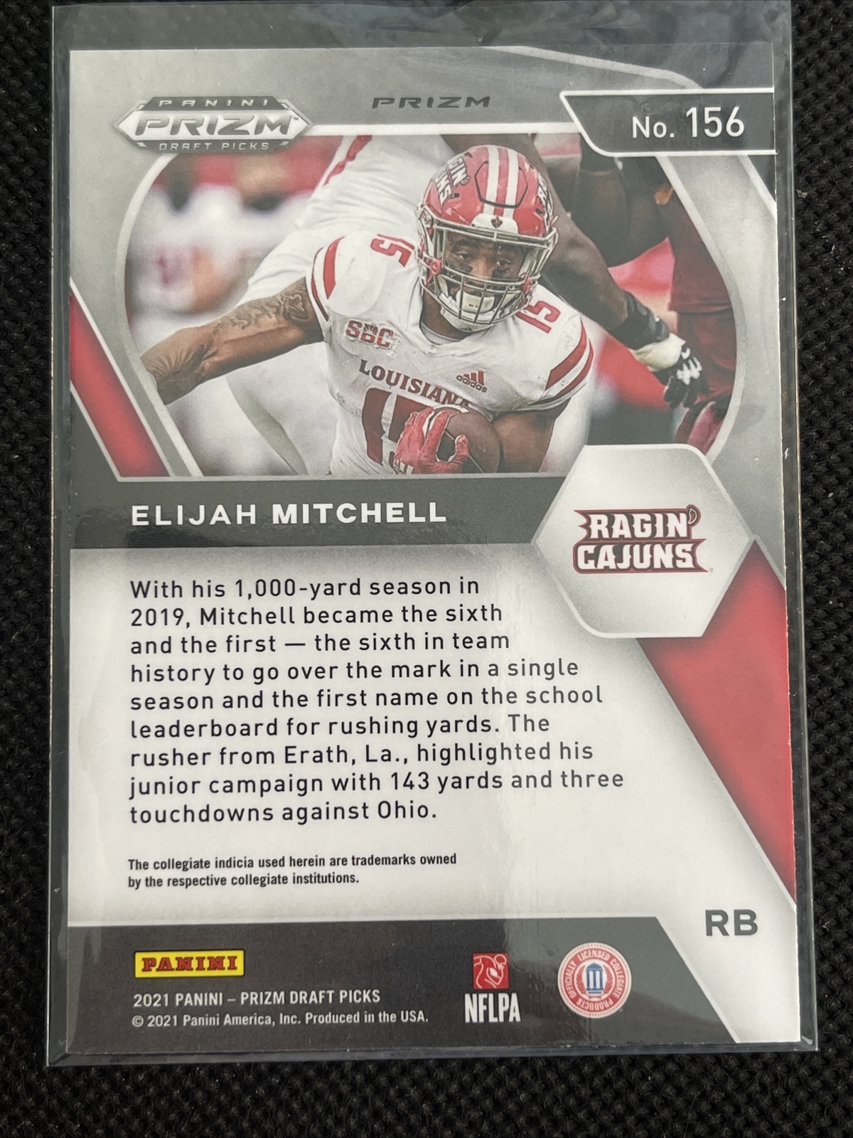 Elijah Mitchell RC 2021 Prizm Draft Picks Silver Prizms Football Card - Image 3