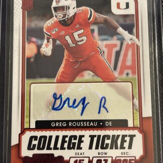 GREG ROUSSEAU 2021 Panini Contenders Draft Picks COLLEGE TICKET AUTO - RED FOIL