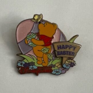 HKDL Easter Pooh Happy Easter Egg Flowers Bird On Nose Disney Pin (B5)