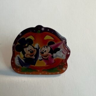 Japan 7 Eleven Mickey And Minnie Halloween Pumpkin Disney Pin  (A6)
