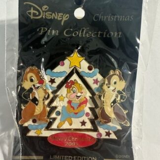 Japan Clarice Chip Dale Tree Merry Christmas 2002 Spinner LE Disney Pin B