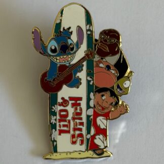 Lilo Stitch and Gang w/ Surfboard Logo 2003 Cobra Jumba Disney Pin H0