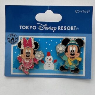 Mickey Minnie Snow Ball Flake Tokyo TDR Disney Pin (B)